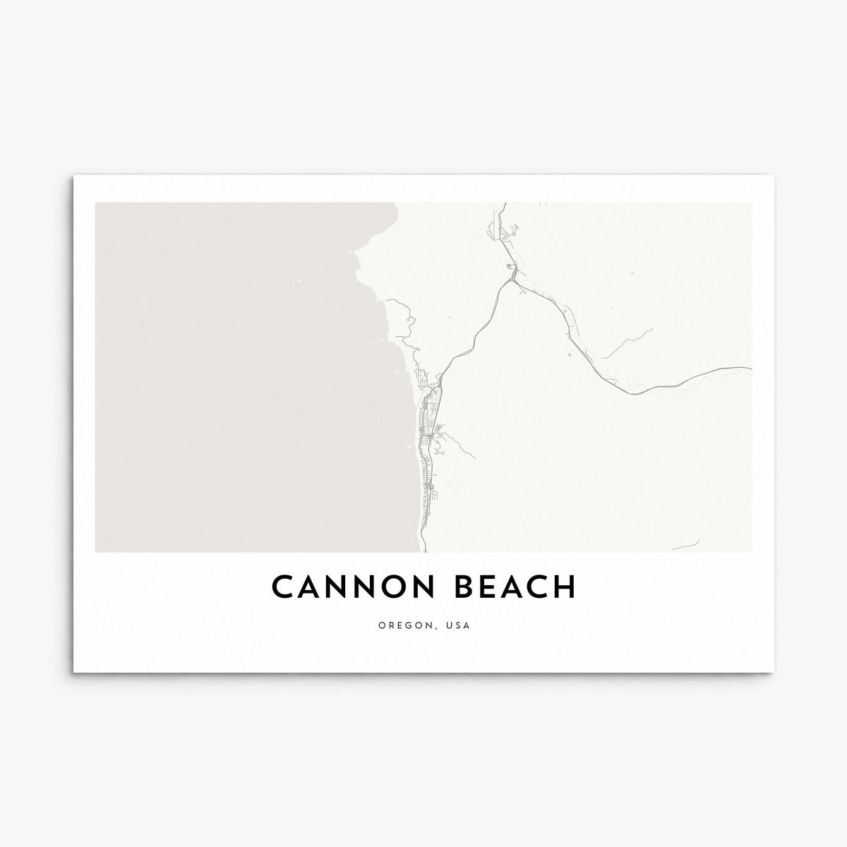 Cannon Beach Map Poster, print only (unframed)