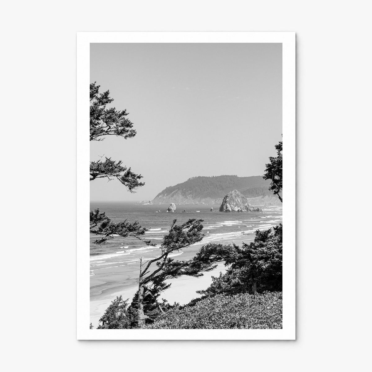 Cannon Beach Photo Poster, print only (unframed), white border