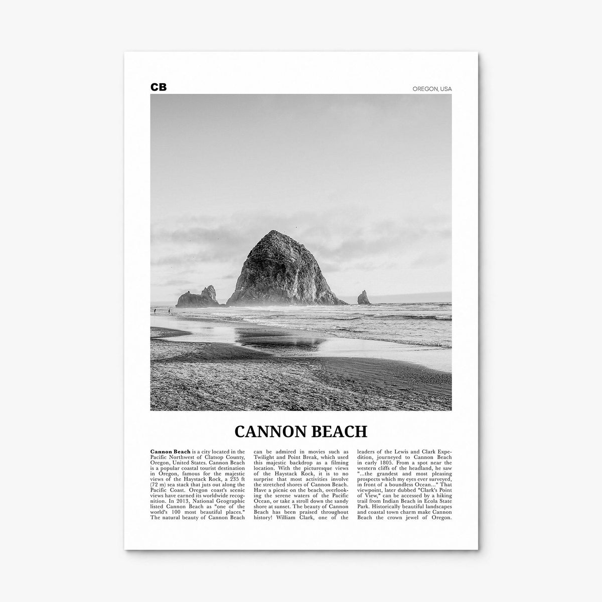Cannon Beach Newspaper Poster, print only (unframed)