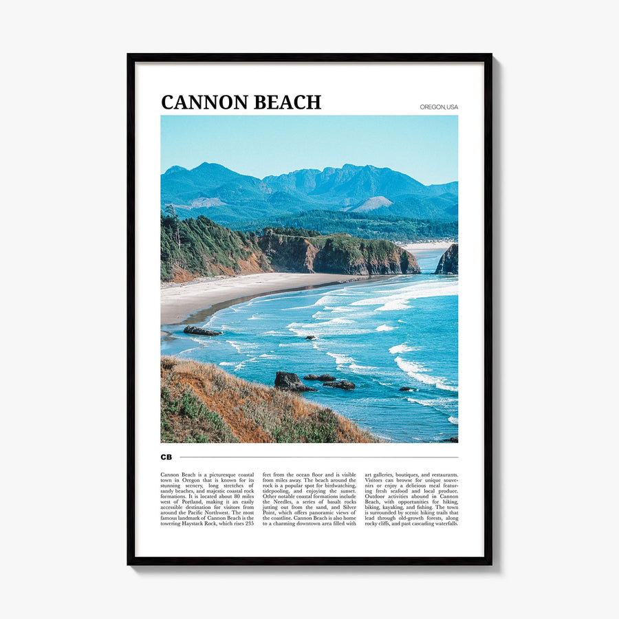 Cannon Beach Travel Poster, framed poster mockup