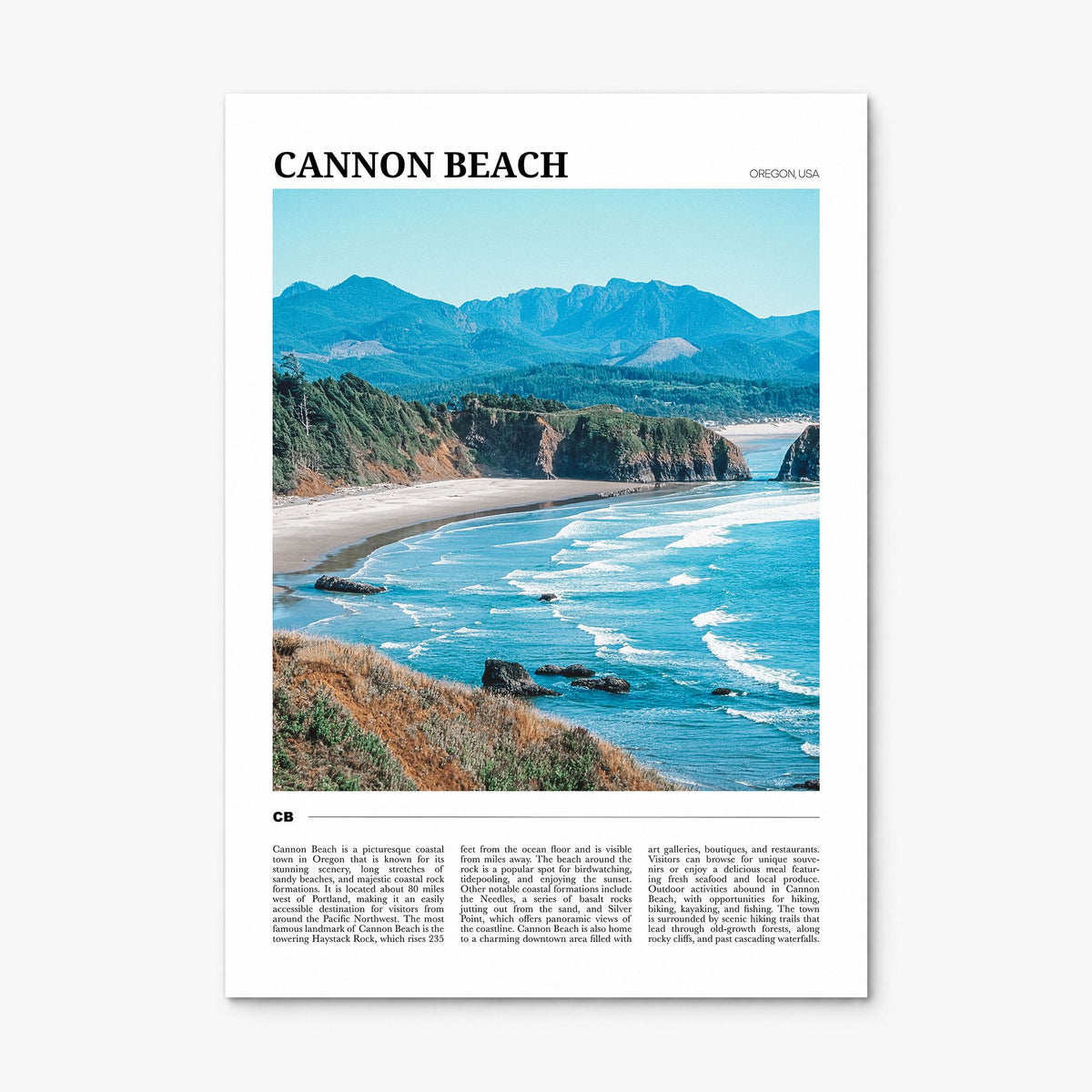 Cannon Beach Travel Poster, print only (unframed)