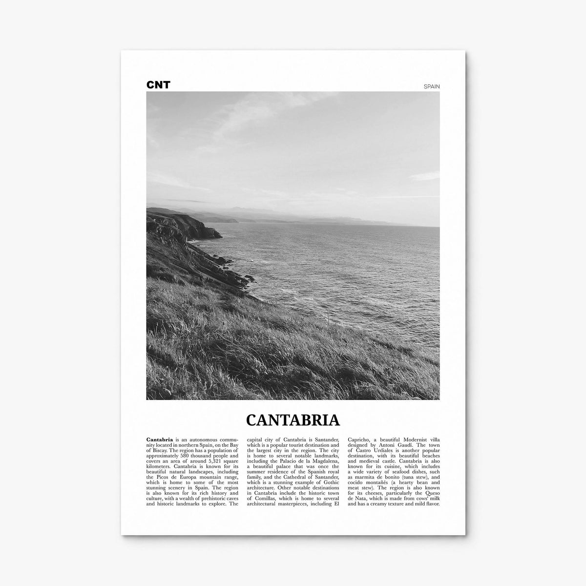 Cantabria Newspaper Poster, print only (unframed)