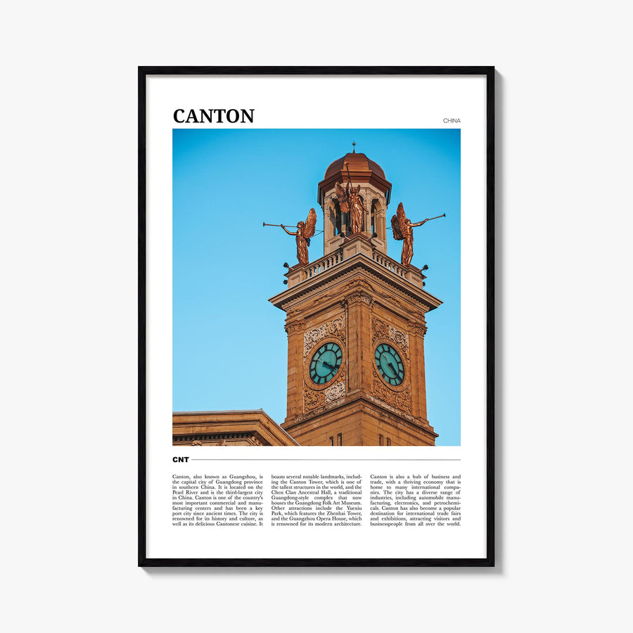 Canton colorful travel poster of Ohio, USA – vertical wall art, unframed print shown in interior mockup