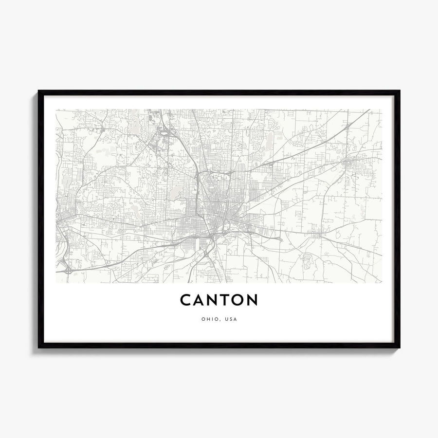 Canton Map Poster, framed poster mockup