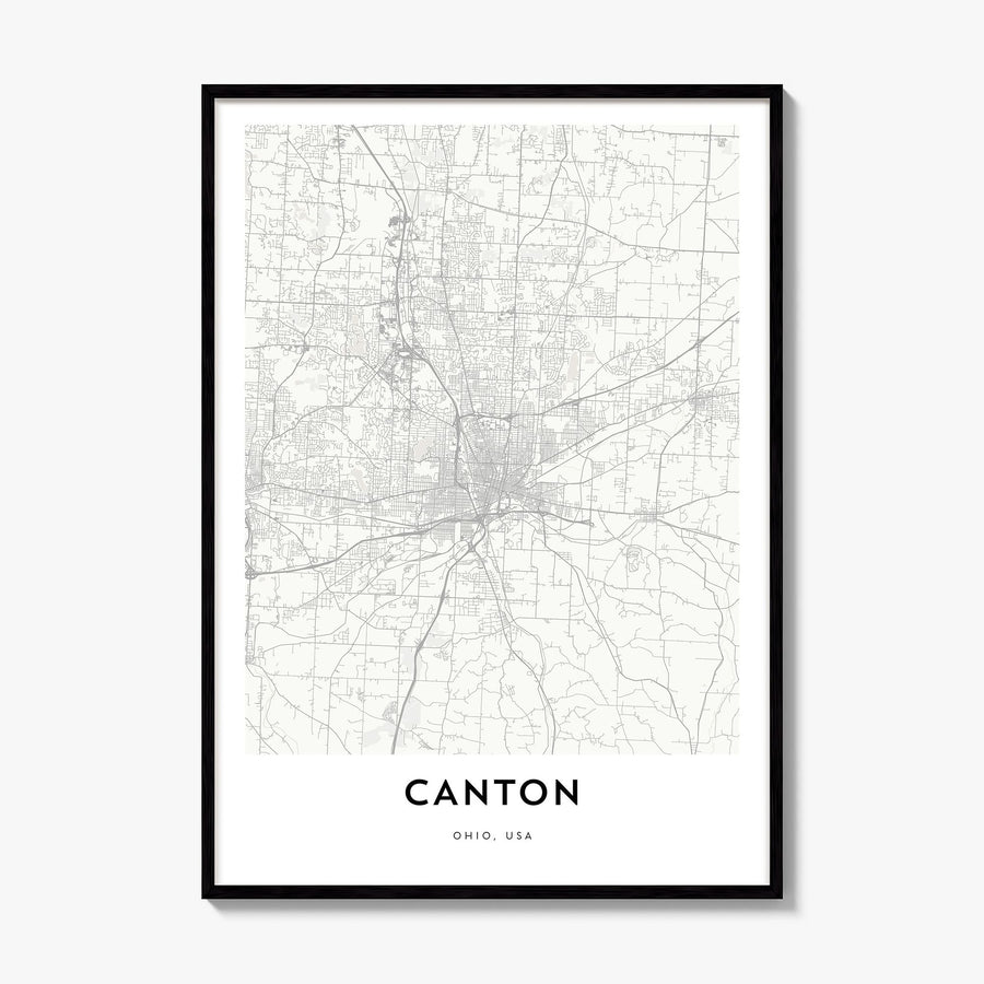 Canton Map Poster, framed poster mockup