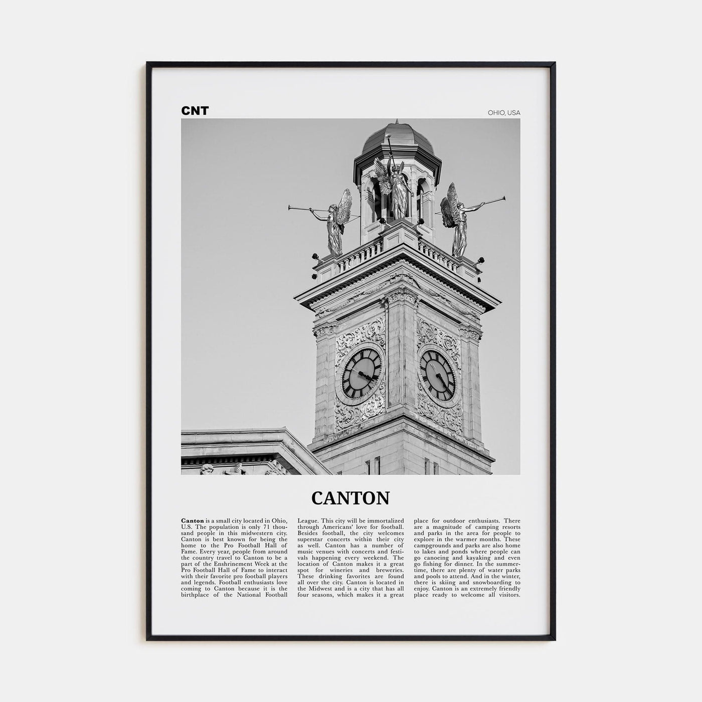 Canton Poster None / 8x12 in Nbourhood Travel B&W Poster