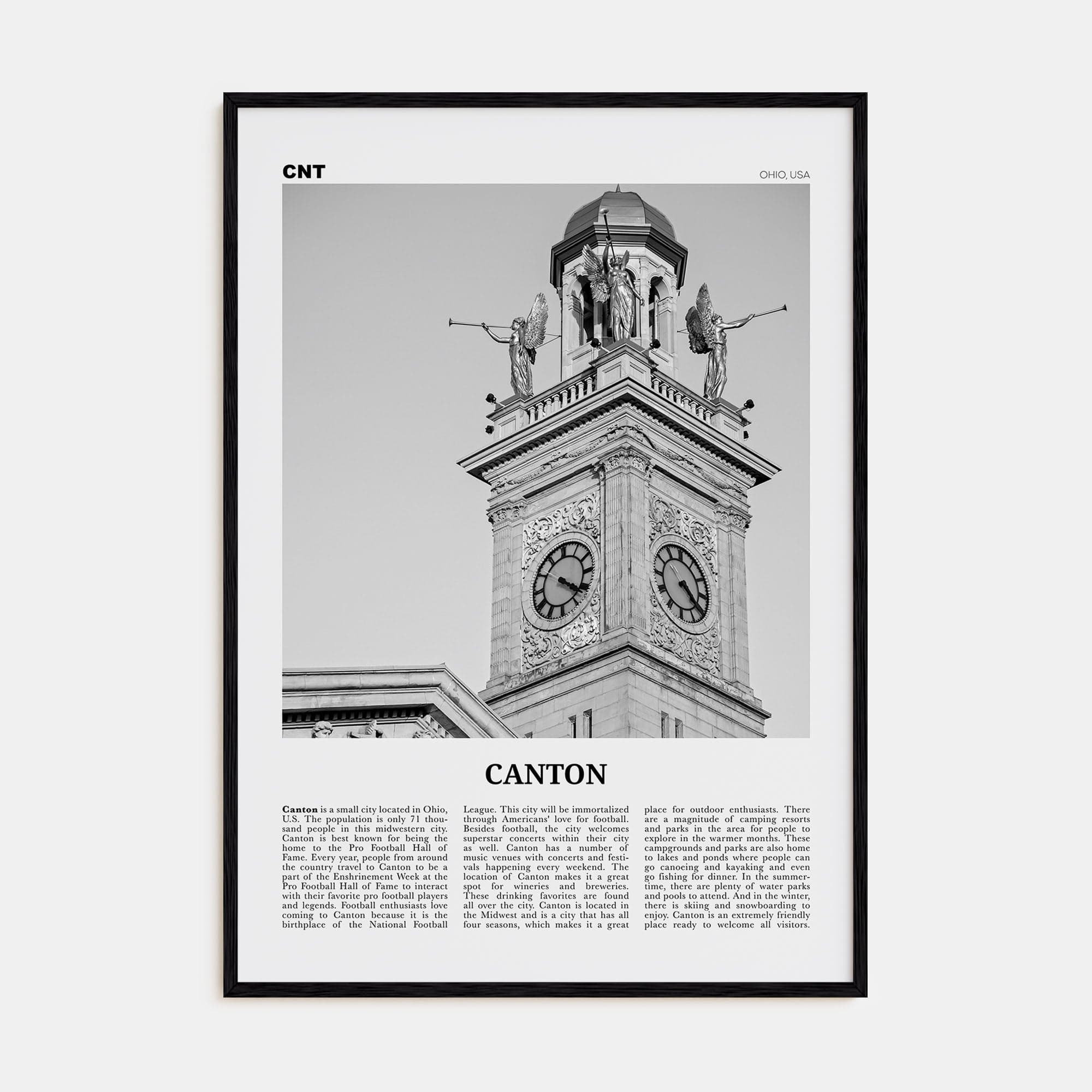 Canton Poster Black Wood / 8x12 in Nbourhood Travel B&W Poster