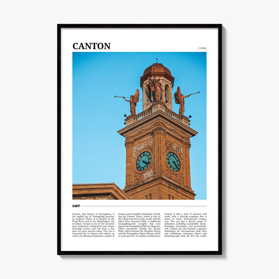 Canton Travel Poster, framed poster mockup