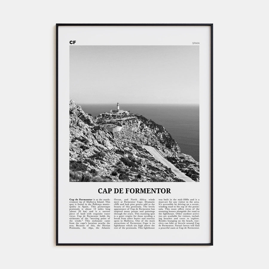 Cap de Formentor Poster None / 8x12 in Nbourhood Travel B&W Poster