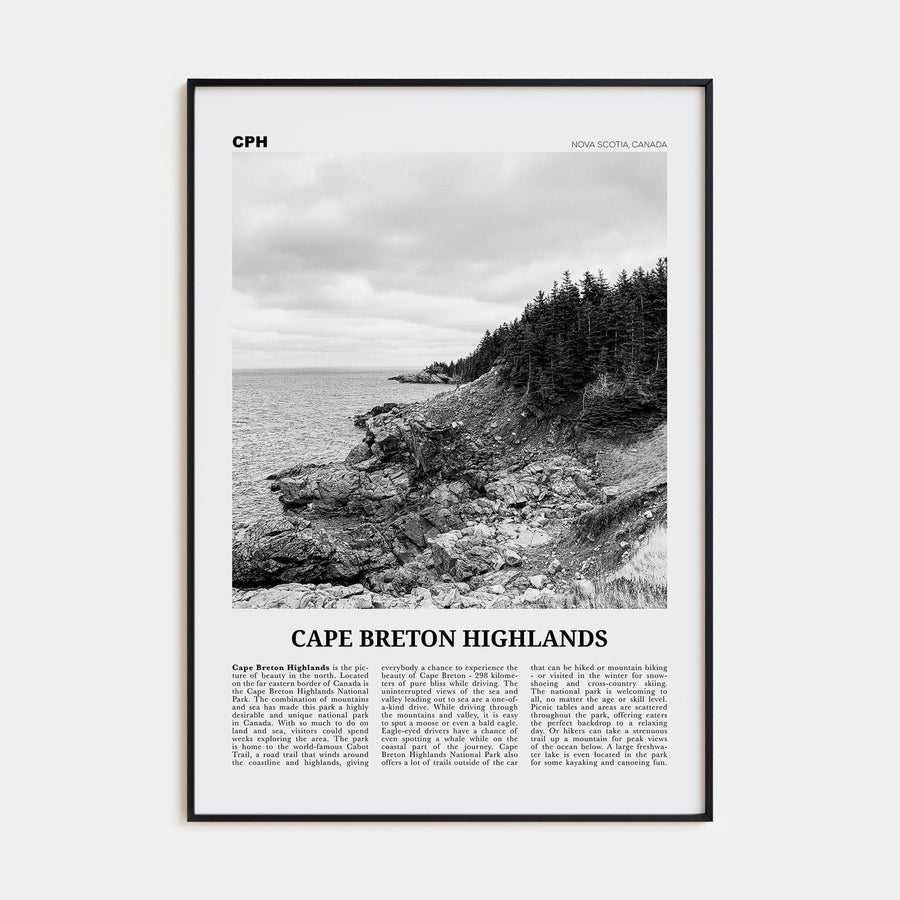 Cape Breton Highlands National Park Poster None / 8x12 in Nbourhood Travel B&W Poster