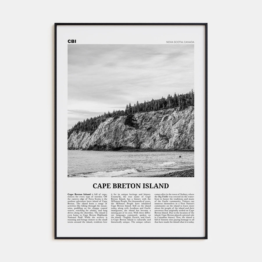 Cape Breton Island Poster None / 8x12 in Nbourhood Travel B&W Poster