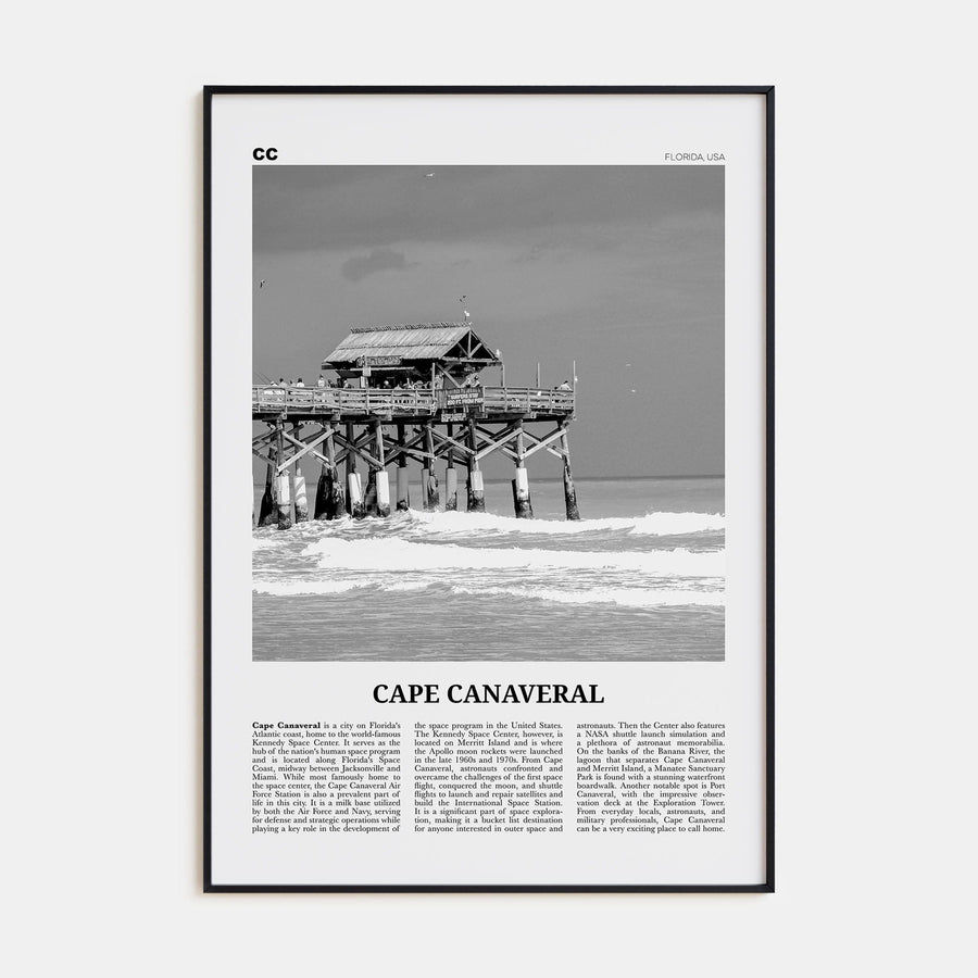 Cape Canaveral Poster None / 8x12 in Nbourhood Travel B&W Poster