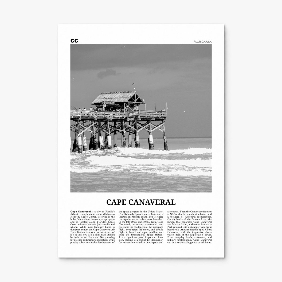 Cape Canaveral Newspaper Poster, print only (unframed)