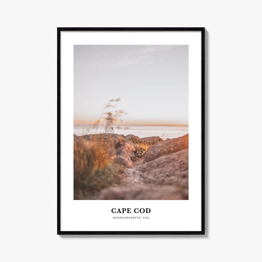 Cape Cod no. 1 colorful classic poster of Massachusetts, USA – vertical wall art, unframed print shown in interior mockup
