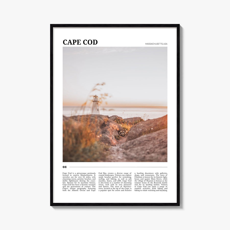 Cape Cod no. 1 colorful travel poster of Massachusetts, USA – vertical wall art, unframed print shown in interior mockup