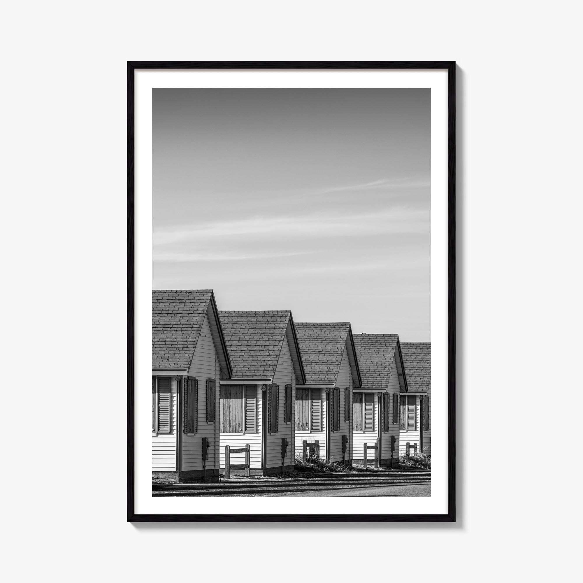 Cape Cod no. 2 black & white photo poster of Massachusetts, USA – vertical wall art, unframed print shown in interior mockup