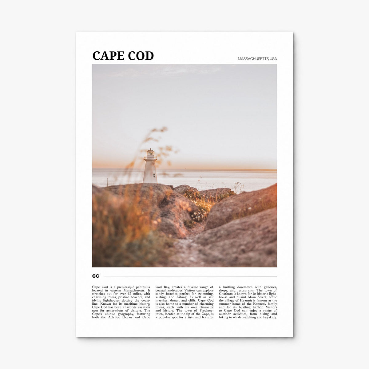 Cape Cod Travel No 1 Poster, print only (unframed)