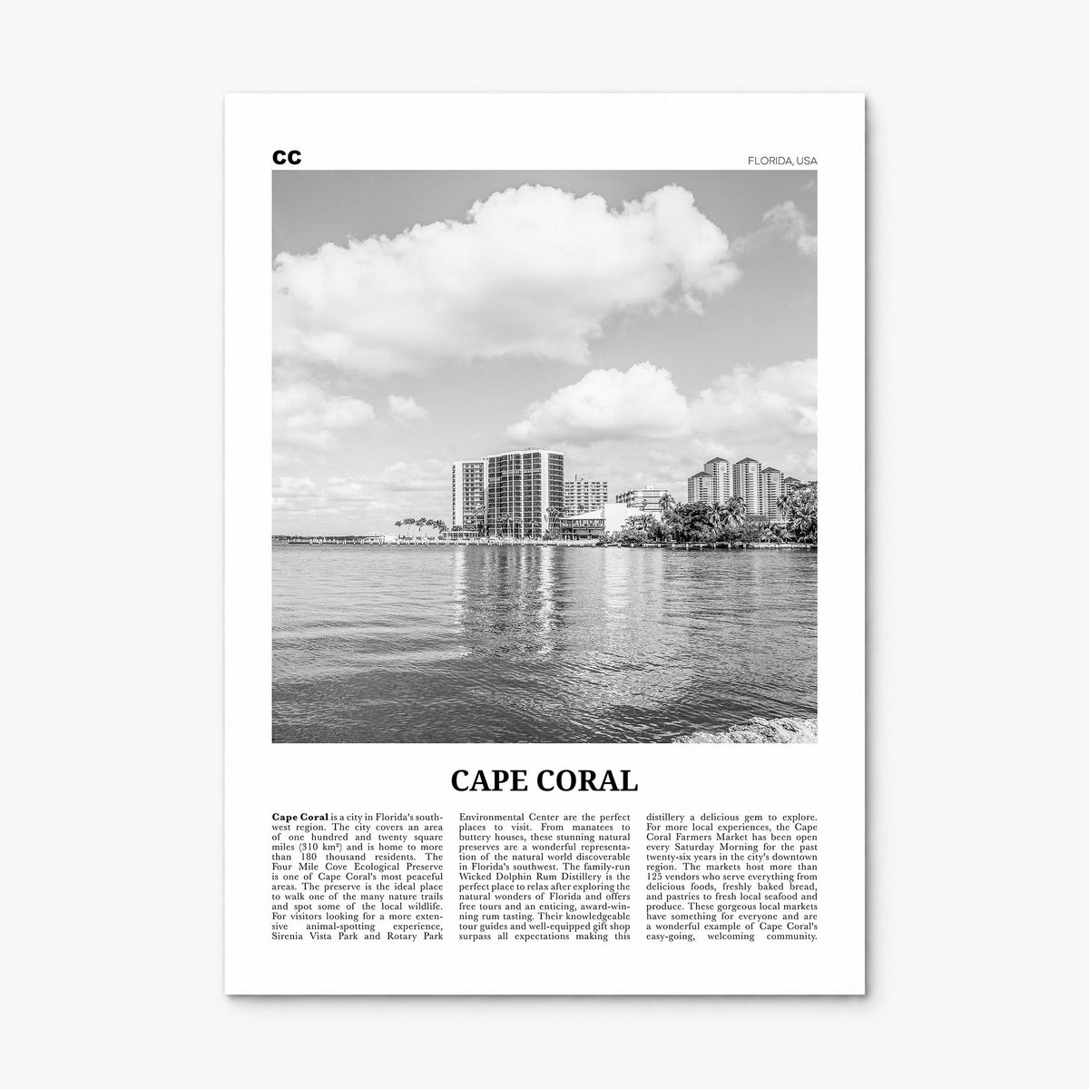 Cape Coral Newspaper Poster, print only (unframed)