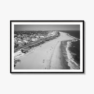 Cape May black & white photo poster of New Jersey, USA – horizontal wall art, unframed print shown in interior mockup
