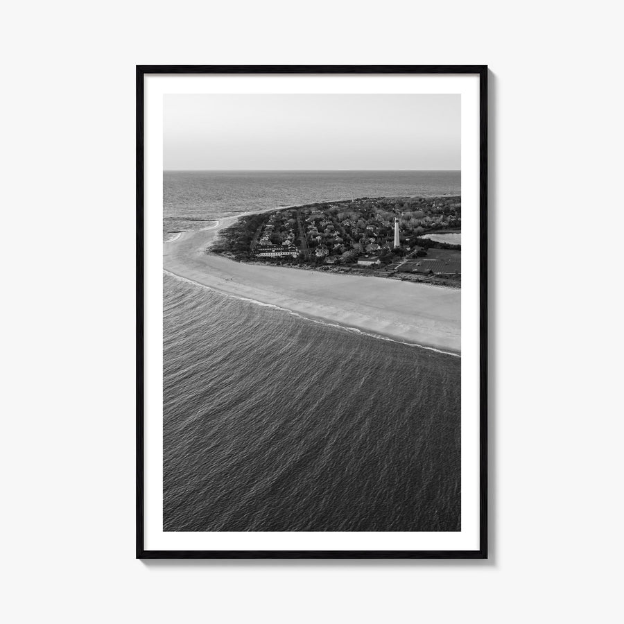 Cape May black & white photo poster of New Jersey, USA – vertical wall art, unframed print shown in interior mockup