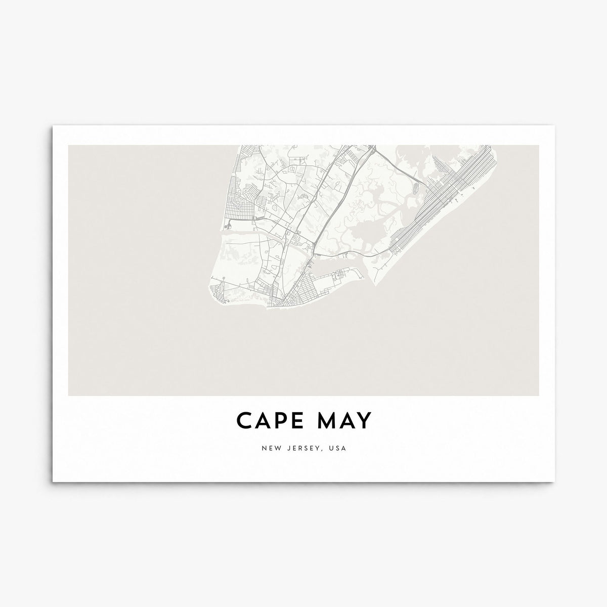 Cape May Map Poster, print only (unframed)