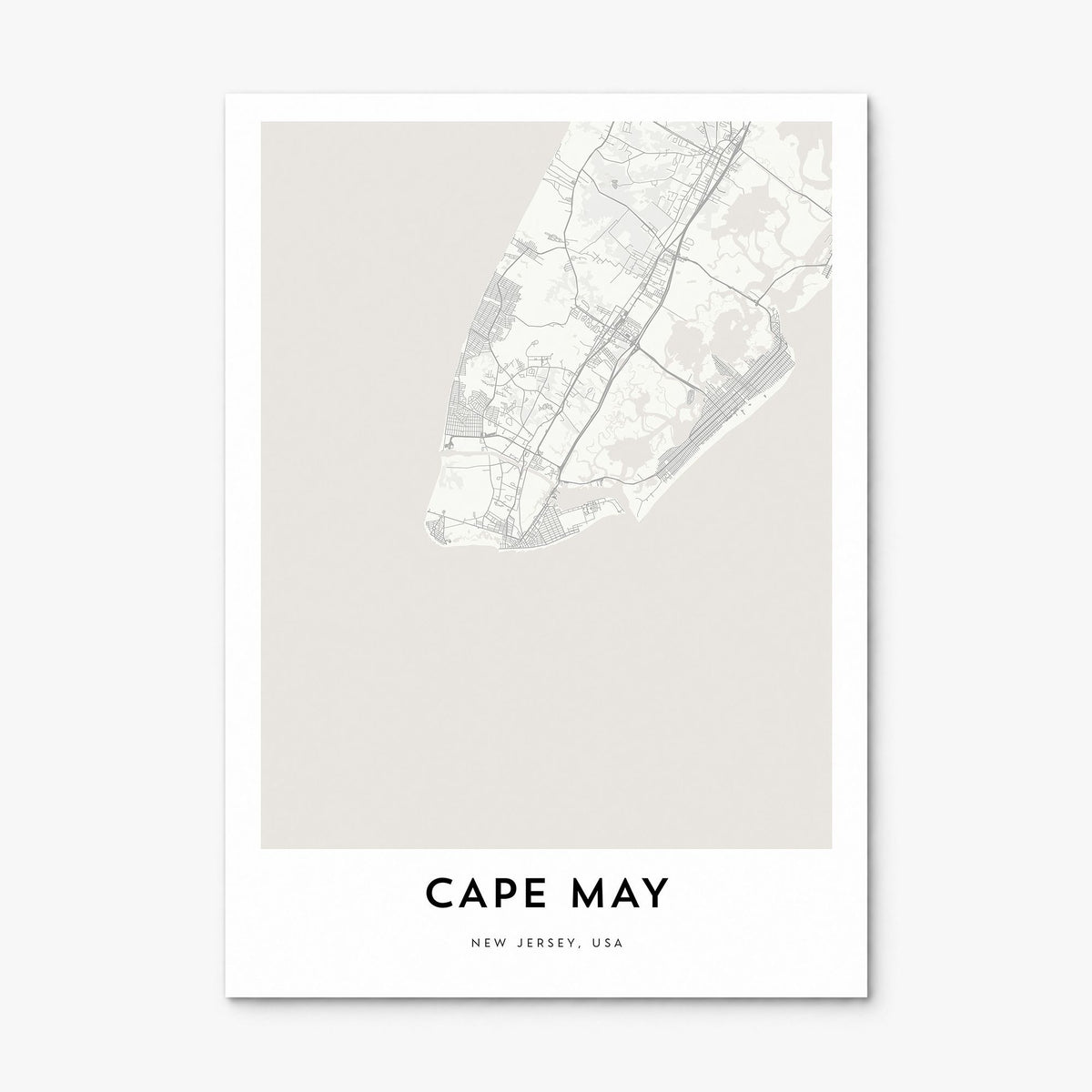 Cape May Map Poster, print only (unframed)