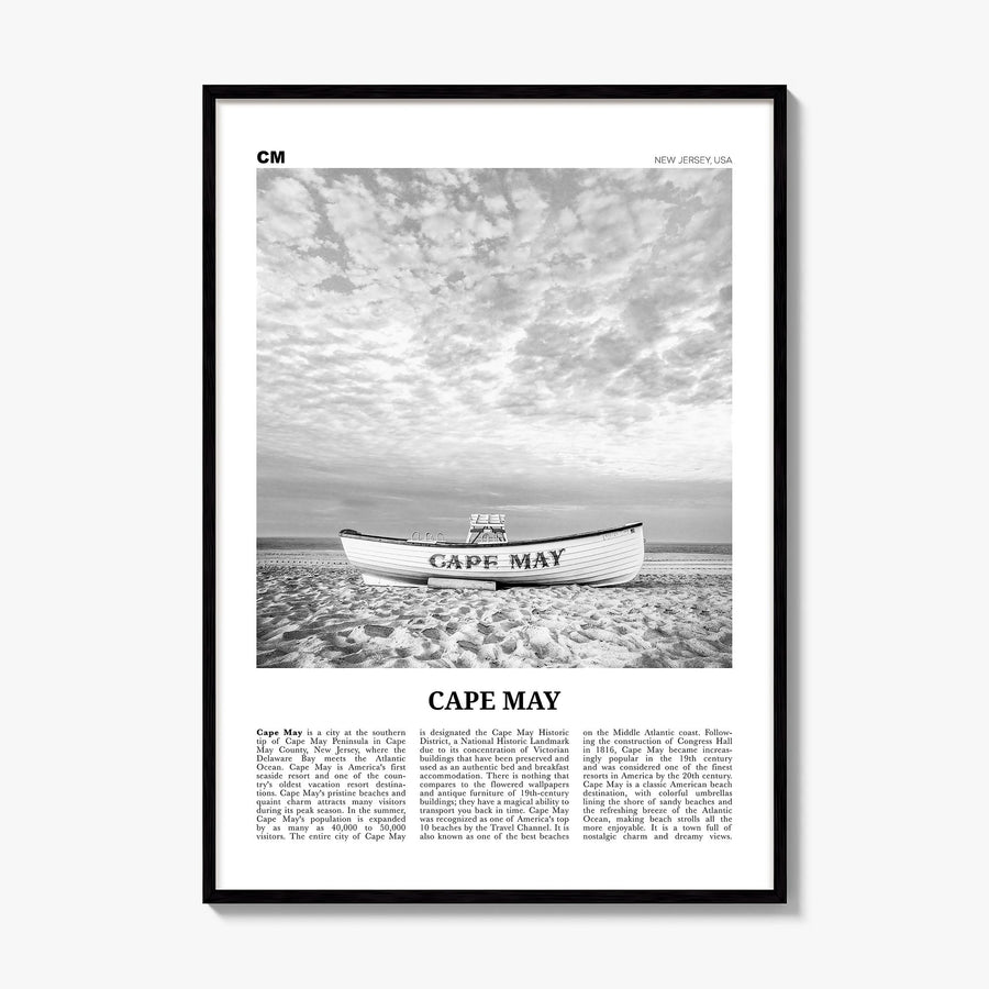 Cape May Newspaper Poster, framed poster mockup