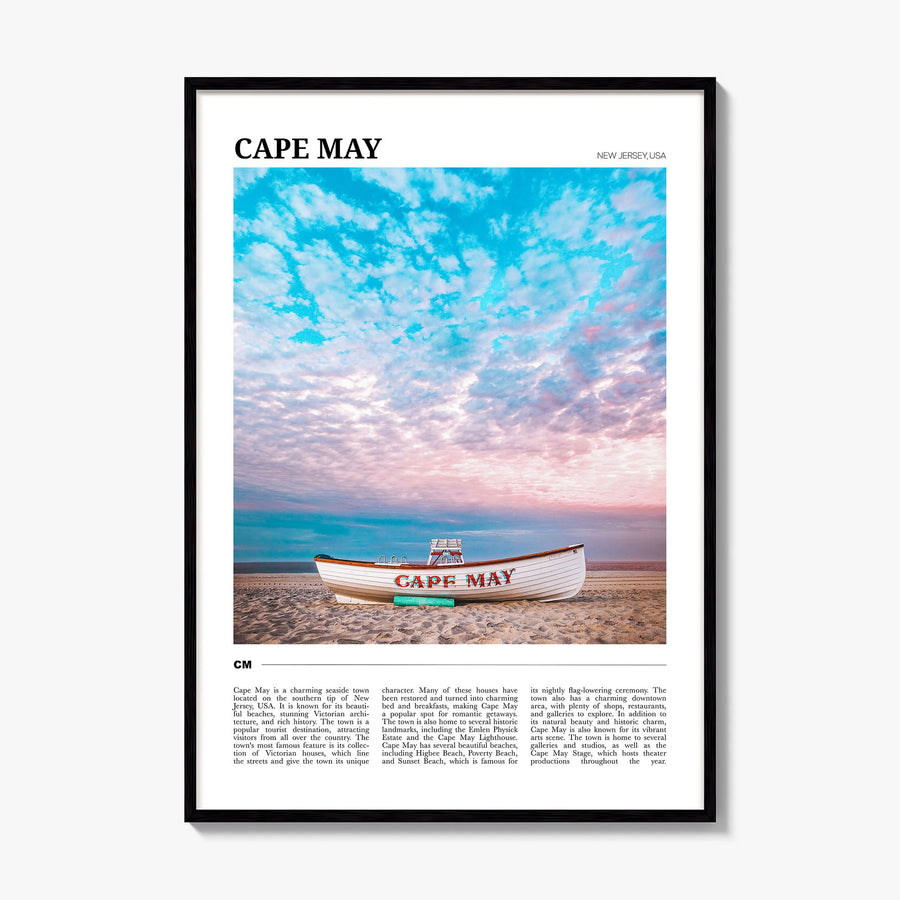 Cape May Travel Poster, framed poster mockup