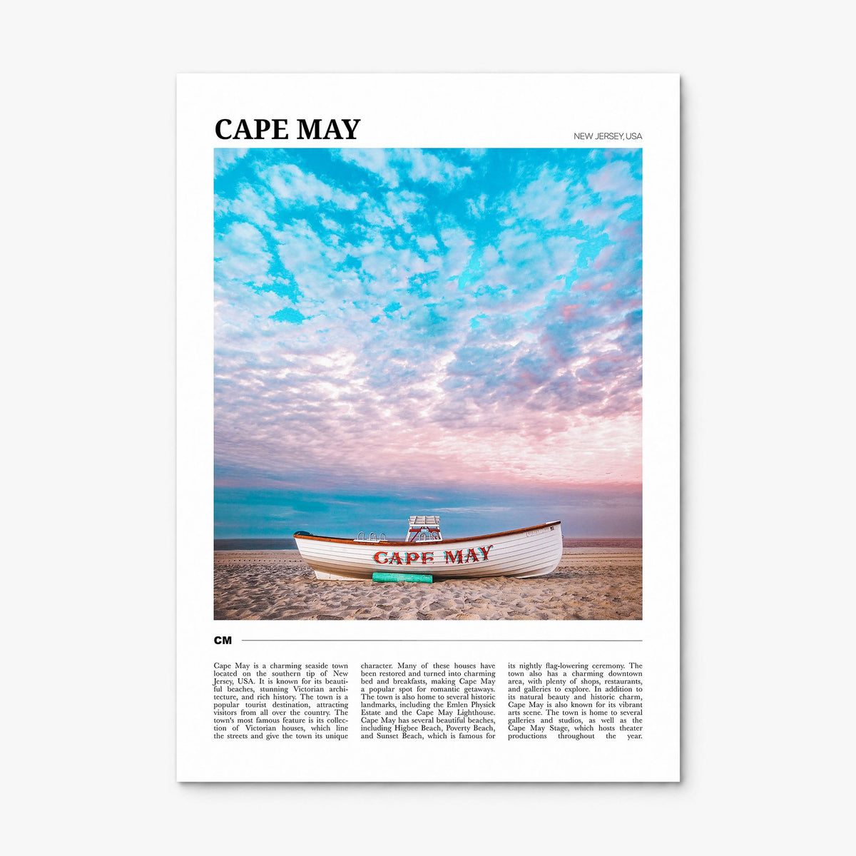 Cape May Travel Poster, print only (unframed)