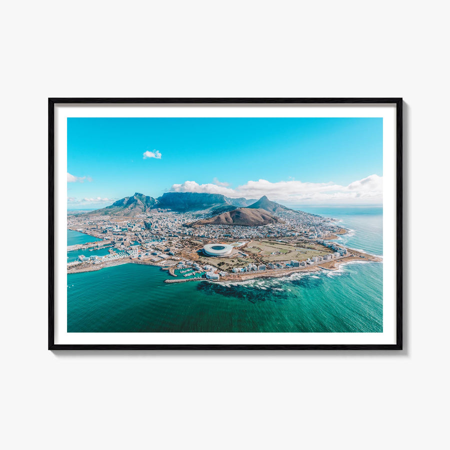 Cape Town colorful photo poster of South Africa – horizontal wall art, unframed print shown in interior mockup