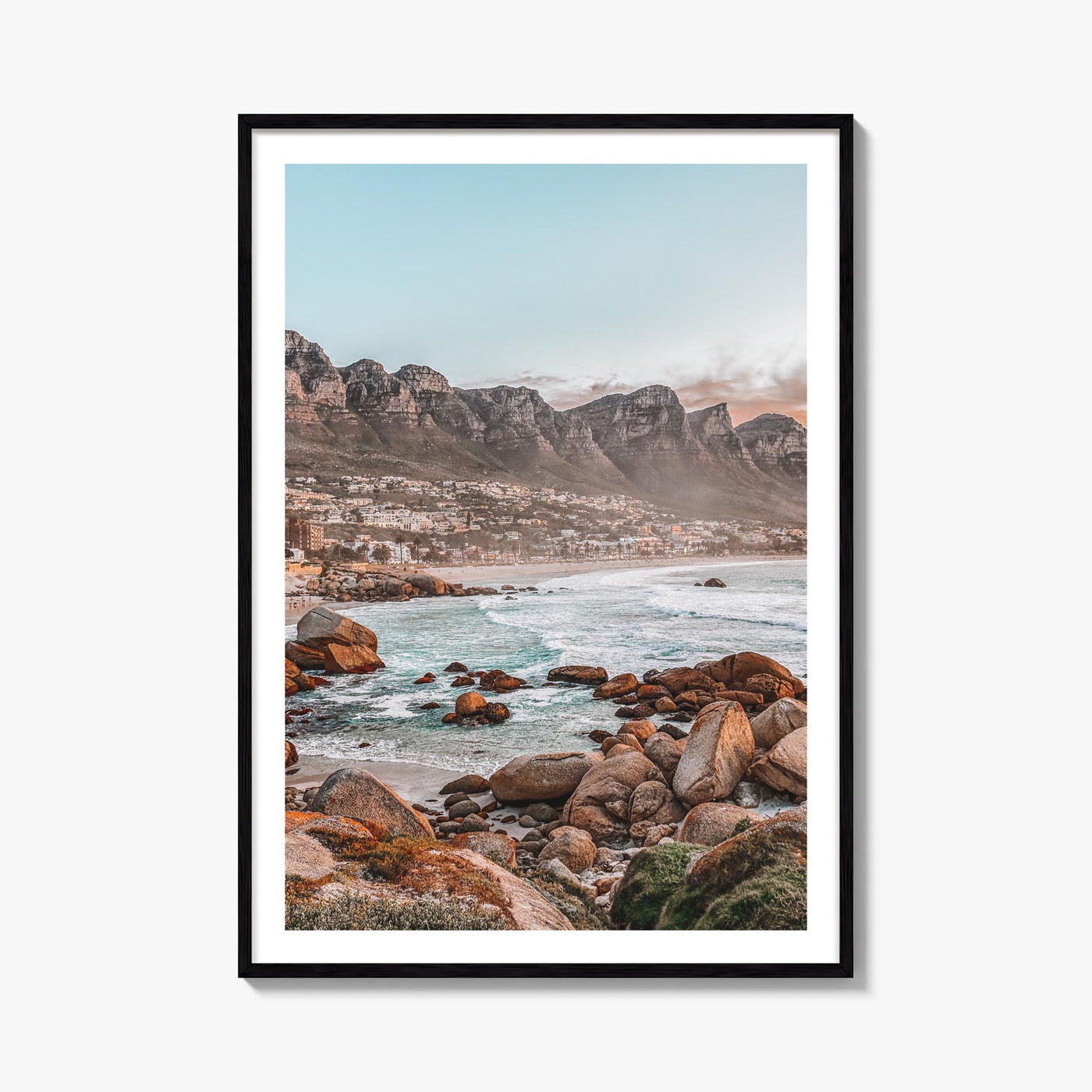 Cape Town no. 1 colorful photo poster of South Africa – vertical wall art, unframed print shown in interior mockup