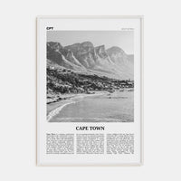 Cape Town No 1 Poster White Wood / 8x12 in Nbourhood Travel B&W Poster