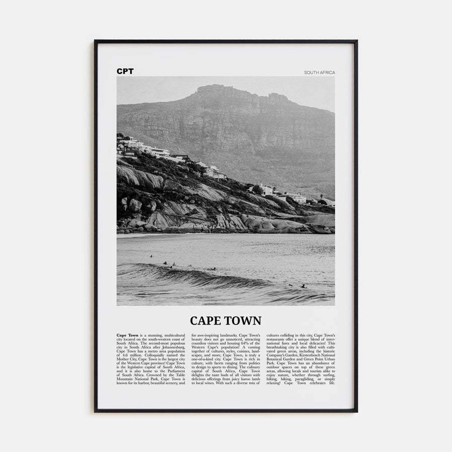 Cape Town No 2 Poster None / 8x12 in Nbourhood Travel B&W Poster