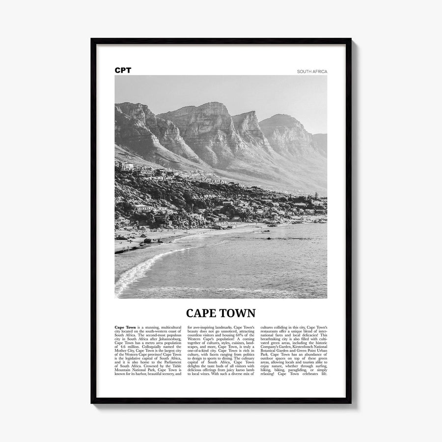 Cape Town Newspaper No 1 Poster, framed poster mockup