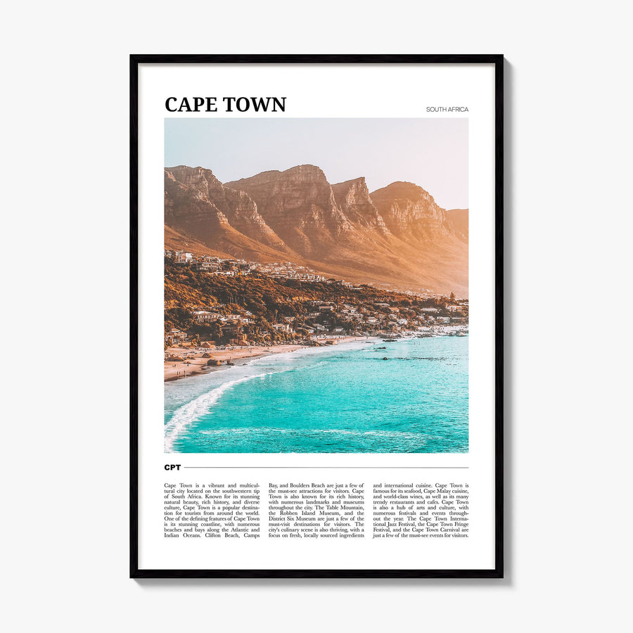 Cape Town Travel Poster, framed poster mockup