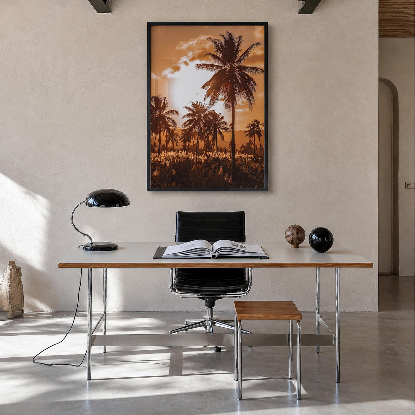 Cape Verde colorful photo poster of Cabo Verde – vertical wall art in black wood frame, hanging on wall