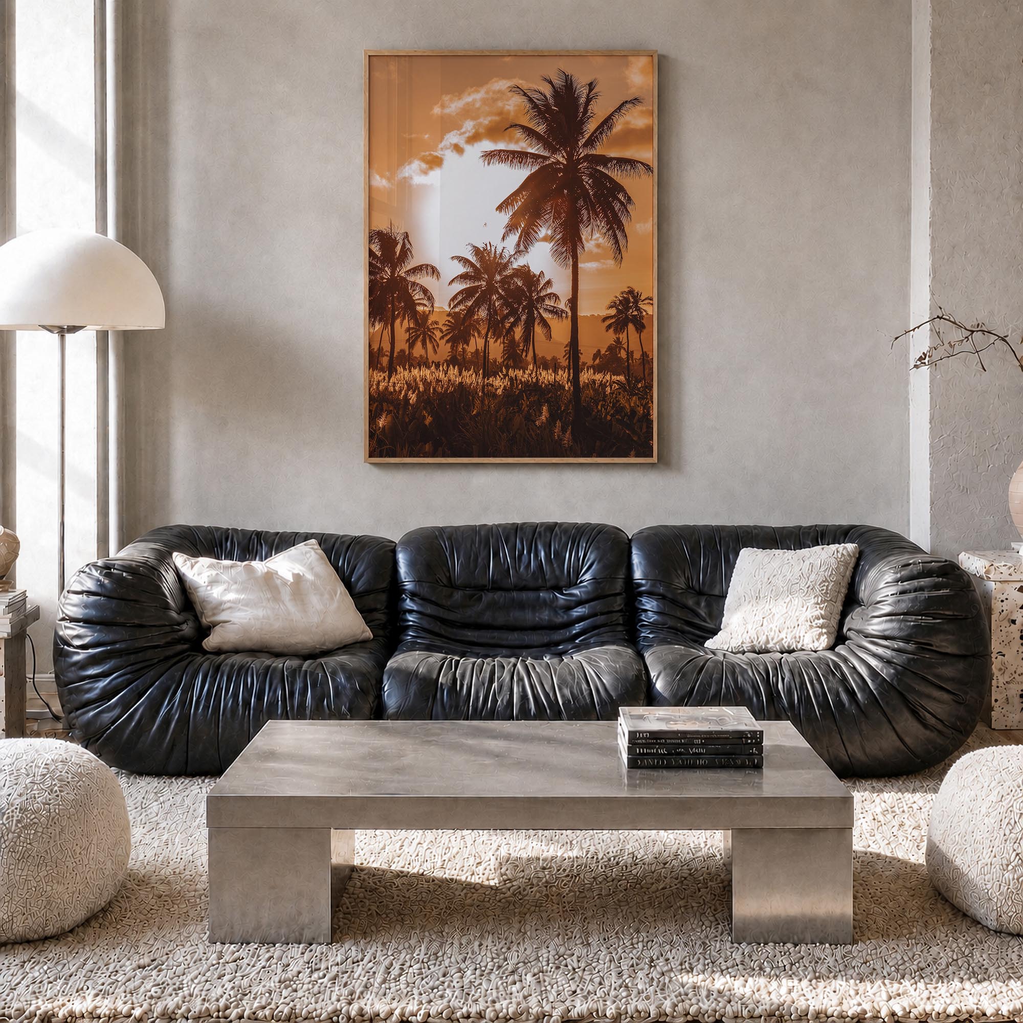 Cape Verde colorful photo poster of Cabo Verde – vertical wall art in natural wood frame, hanging on wall