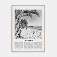 Cape Verde No 1 Poster Natural Wood / 8x12 in Nbourhood Travel B&W Poster