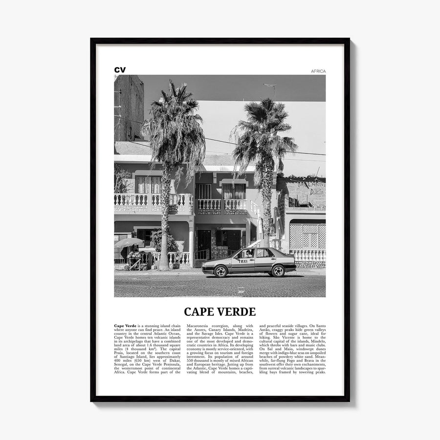 Cape Verde Newspaper No 2 Poster, framed poster mockup