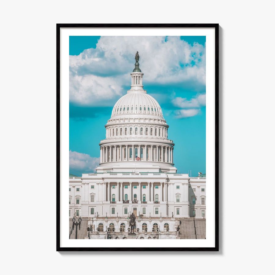 Capitol Hill Photo Poster, framed poster mockup, white border