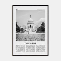 Capitol Hill Poster Black Wood / 8x12 in Nbourhood Travel B&W Poster