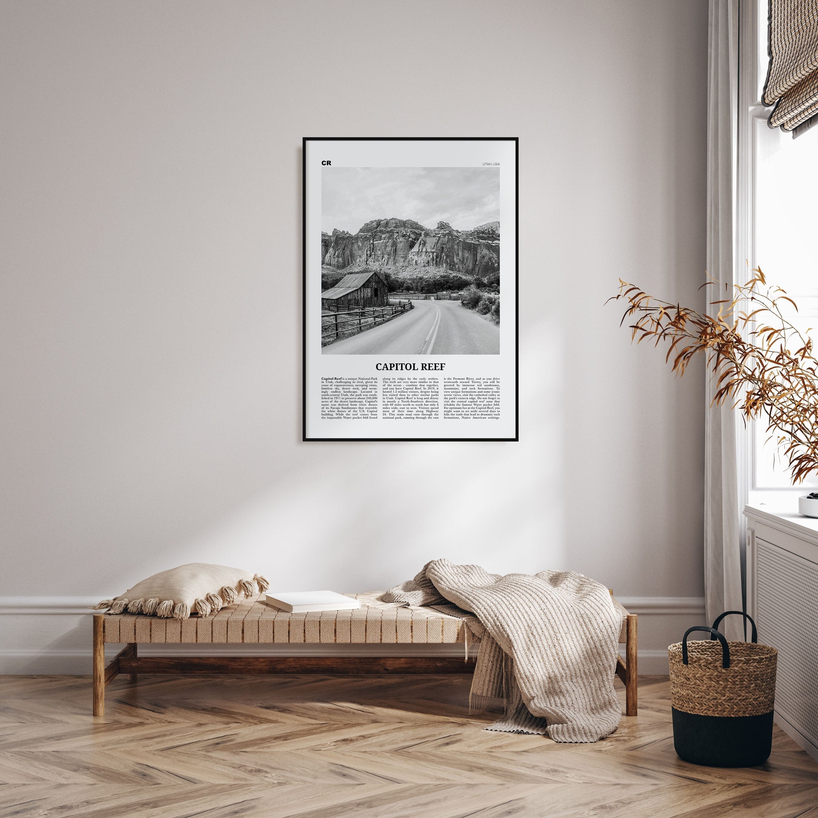 Capitol Reef National Park Poster Nbourhood Travel B&W Poster