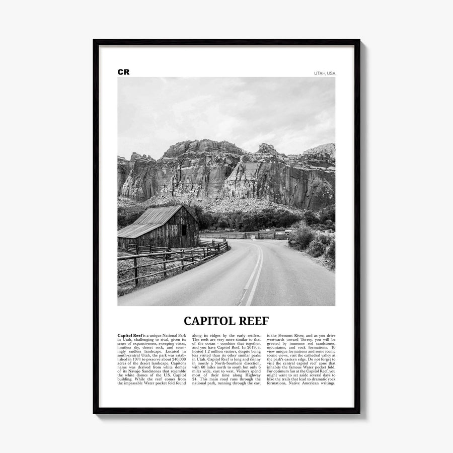 Capitol Reef National Park Newspaper Poster, framed poster mockup