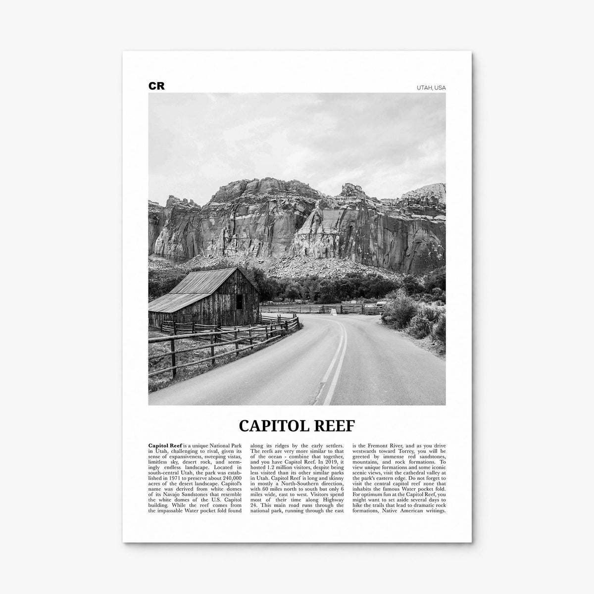Capitol Reef National Park Newspaper Poster, print only (unframed)