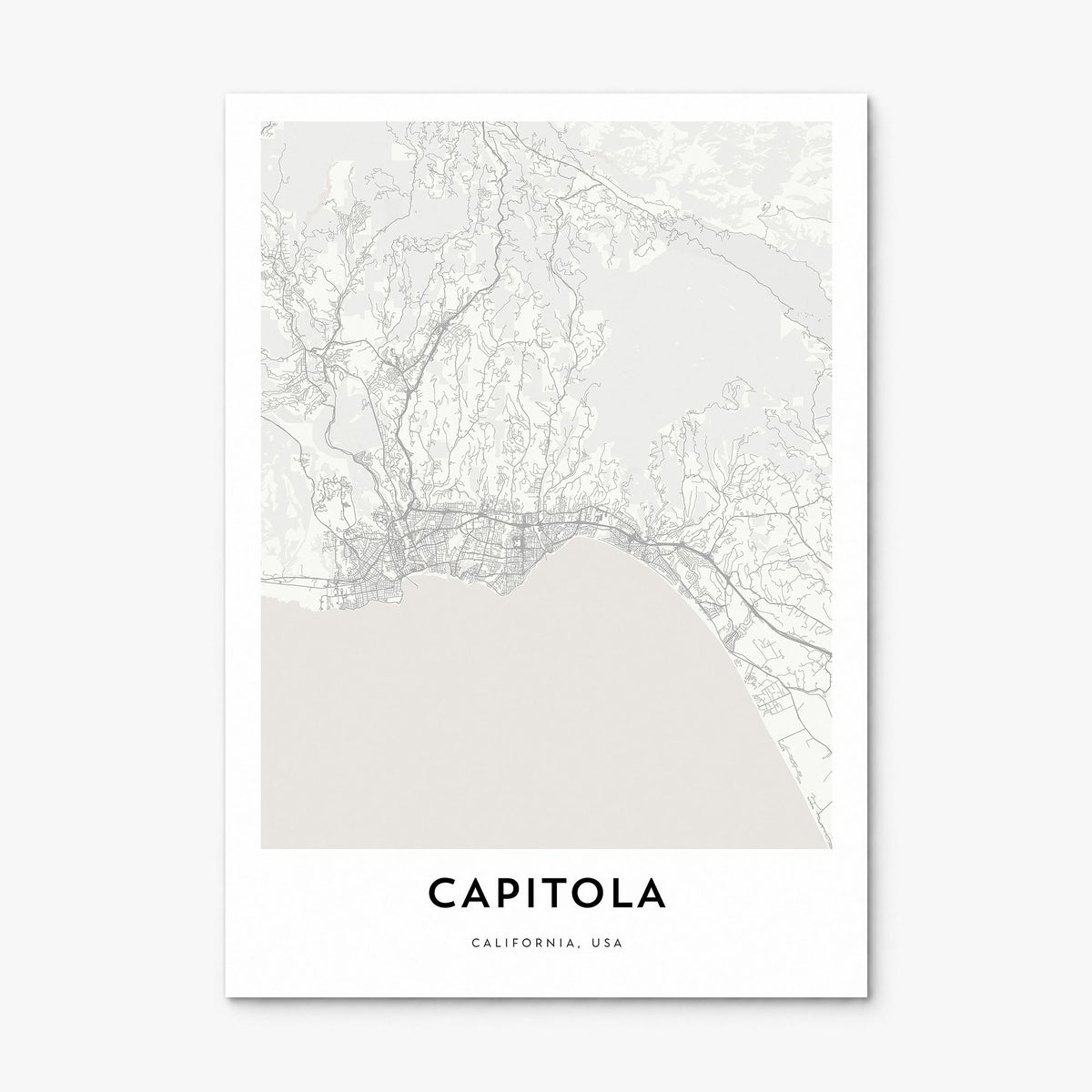 Capitola Map Poster, print only (unframed)