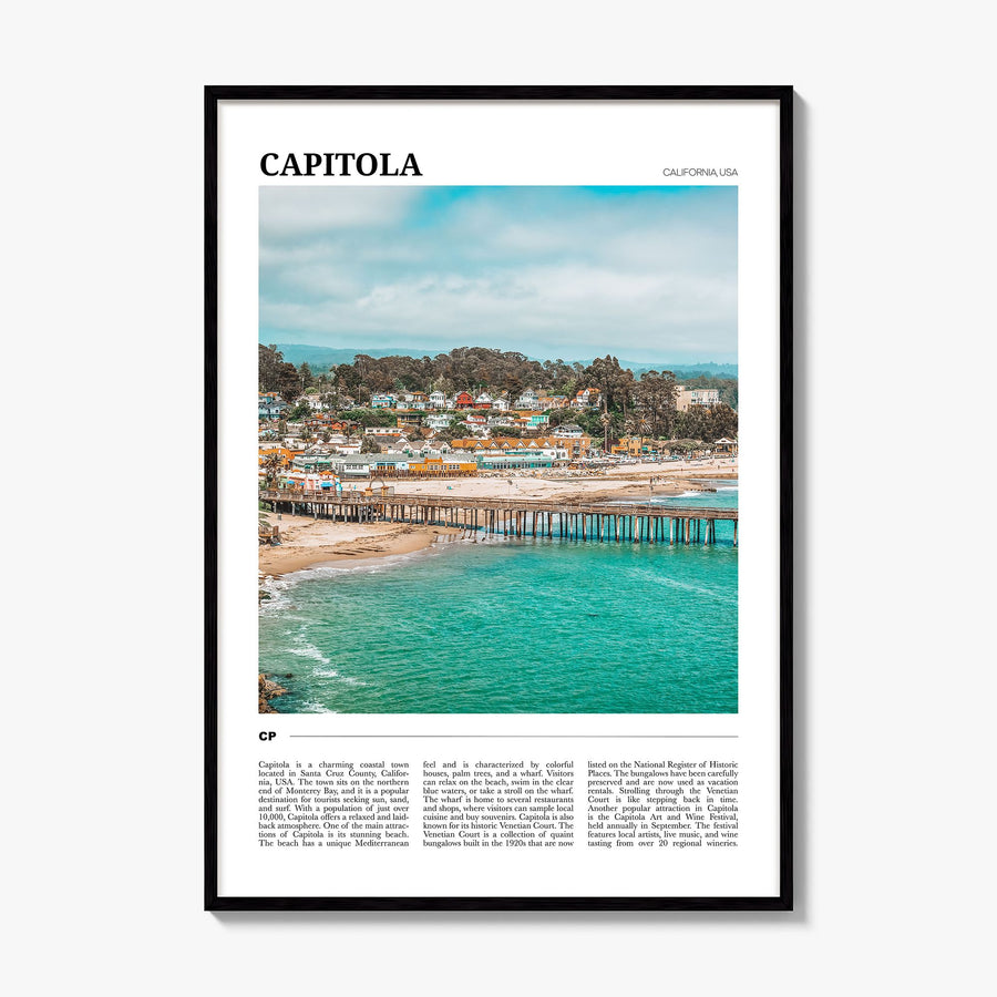 Capitola Travel Poster, framed poster mockup