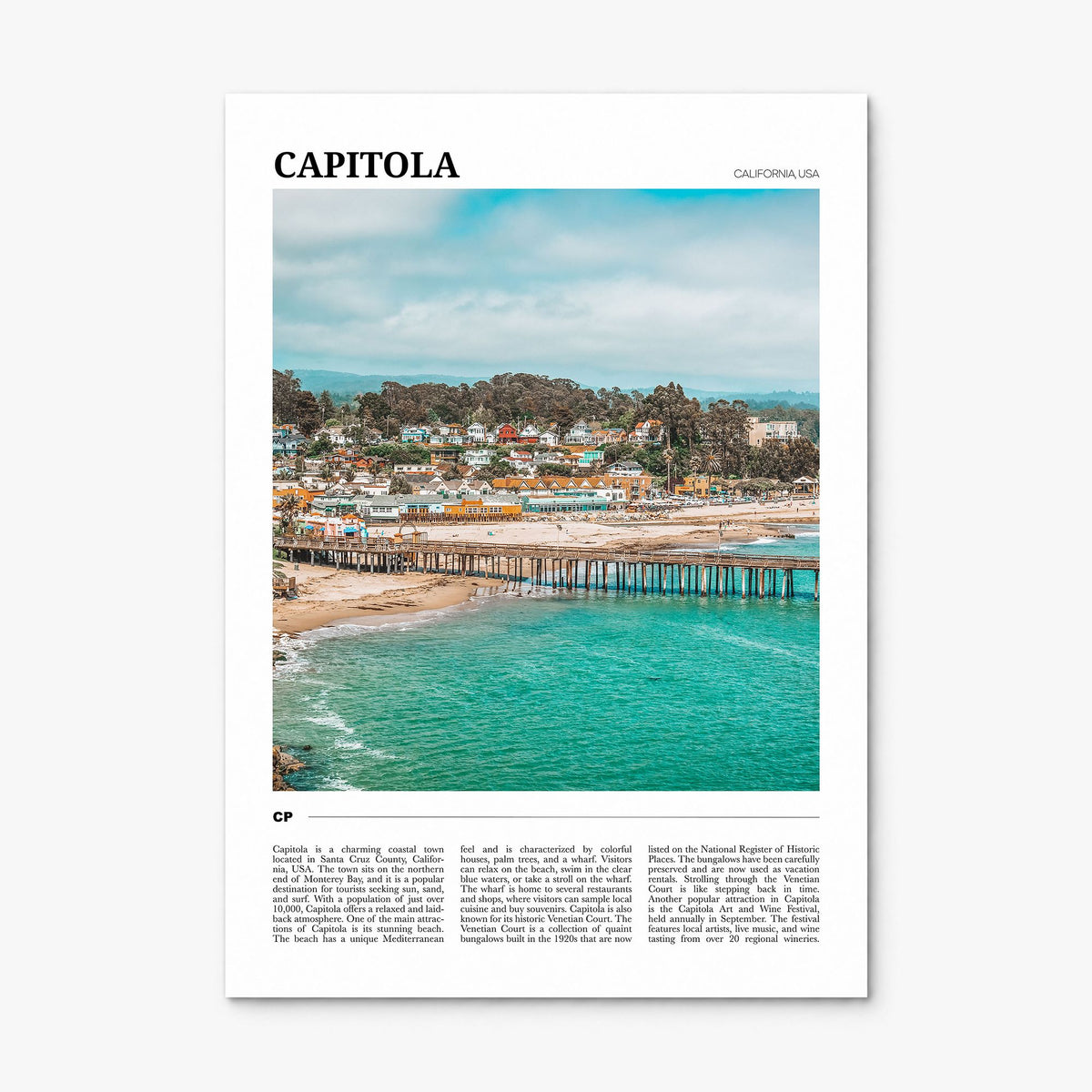 Capitola Travel Poster, print only (unframed)