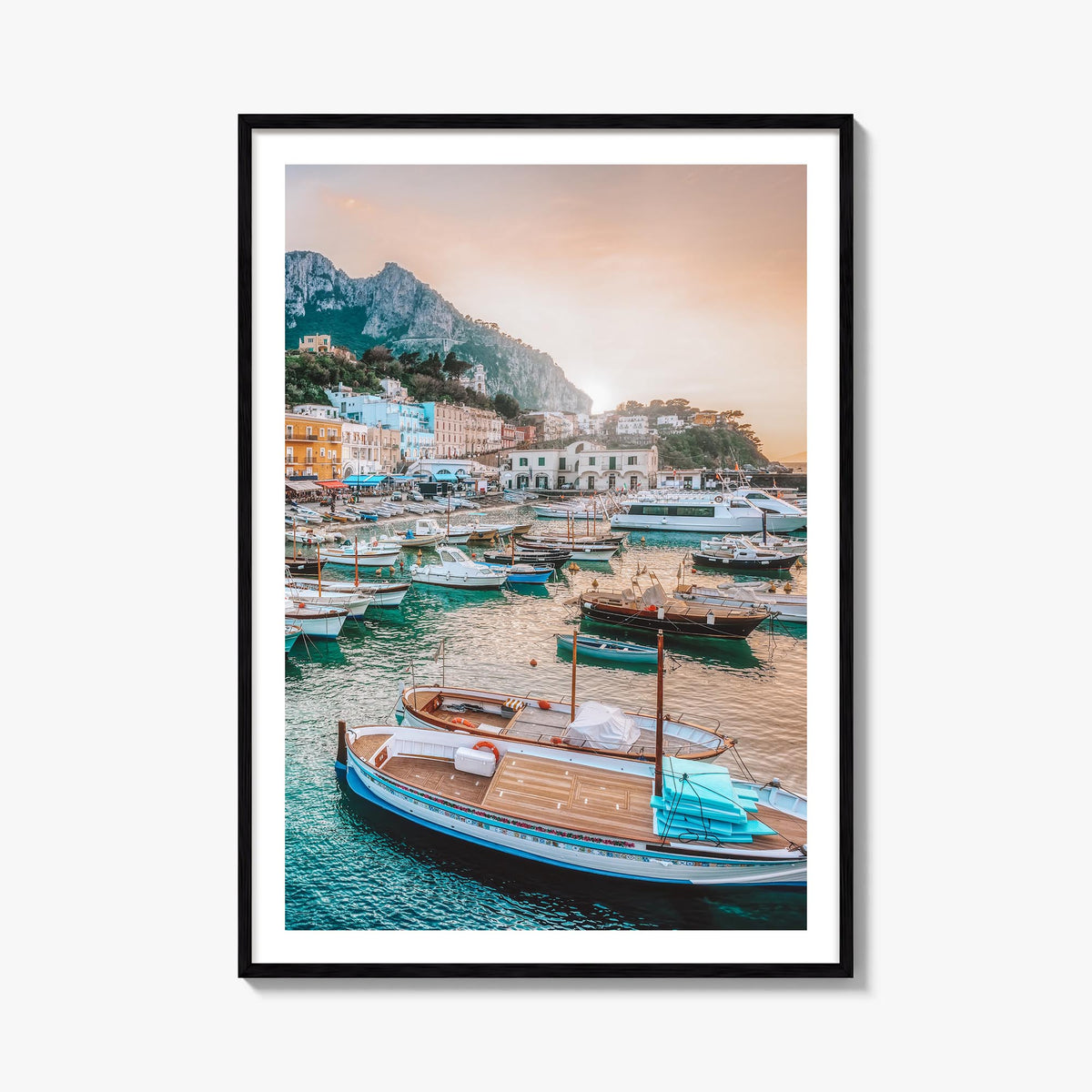Capri colorful photo poster of Italy – vertical wall art, unframed print shown in interior mockup