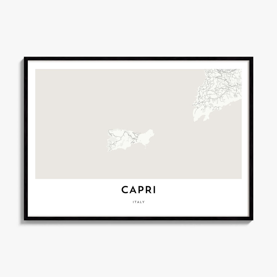 Capri Map Poster, framed poster mockup