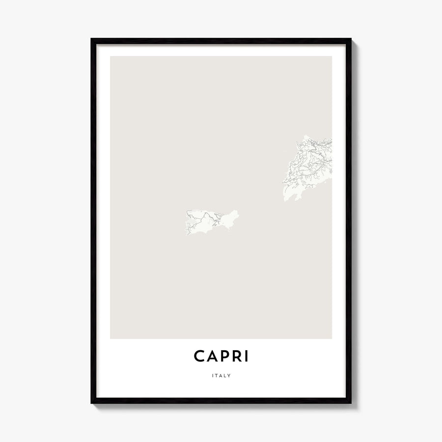 Capri Map Poster, framed poster mockup